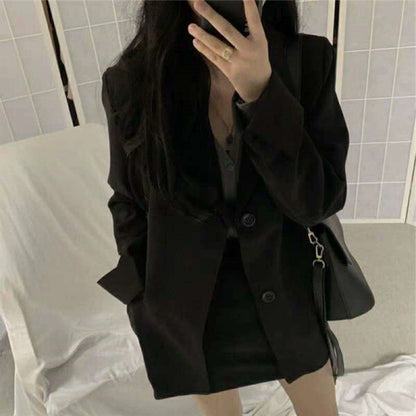 Damen Blazer Zwei-Knopf-Verschluss Weiter Schnitt Eveloria