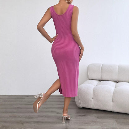 Damen Rippstrick Midikleid Figurbetont Bequem Eveloria