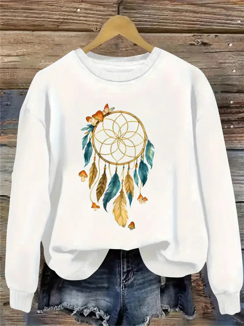 Damen Sweatshirt Traumfänger-Design Eveloria