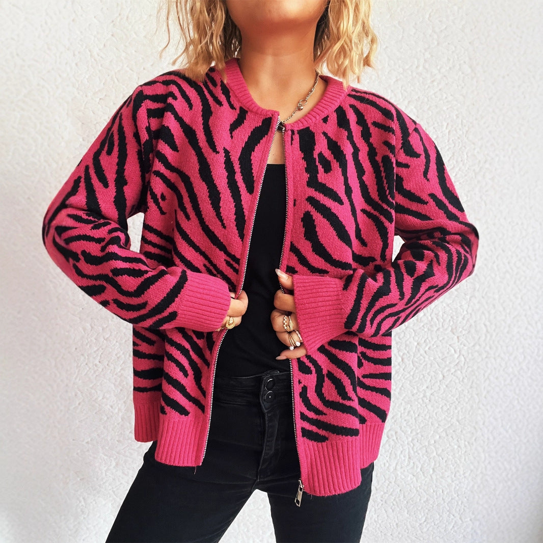 Damen Cardigan Tierdruck