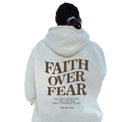 Damen Hoodie Bequem Inspirierender Schriftzug Grau Eveloria