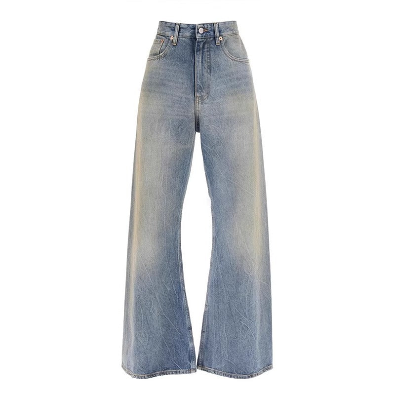Damen Highwaist Jeans Weite Schnitt Eveloria