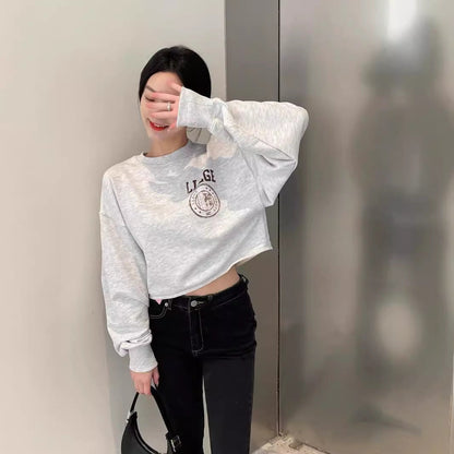 Damen Sweatshirt Oversized Kurz Eveloria