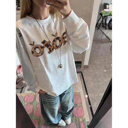 Damen Langarmshirt Eveloria Grafikdesign Weiss