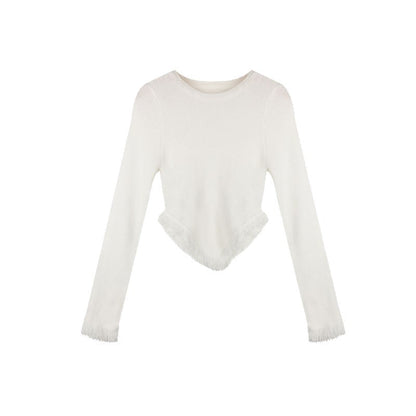Damen Strickpullover Fransen Eveloria