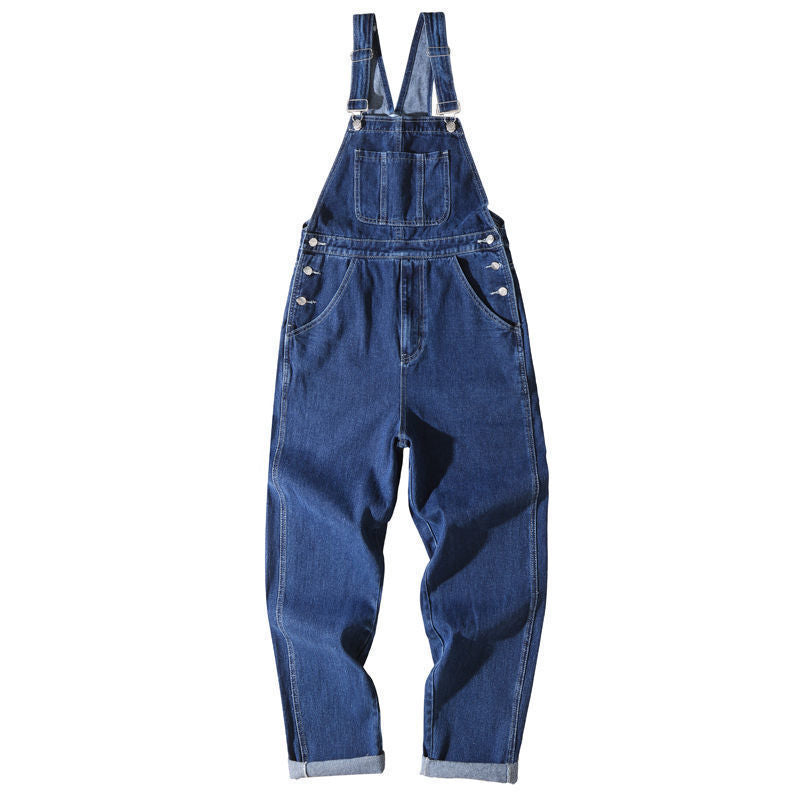 Herren Latzhose Denim Jeans weit