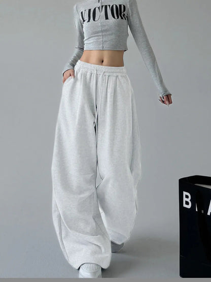 Damen Jogginghose Weite Elastischer Bund Schwarz Eveloria - Eveloria
