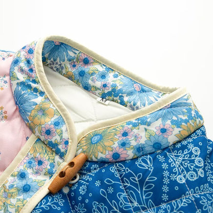 Eveloria Damen Patchwork-Jacke Gefüttert Praktische Taschen
