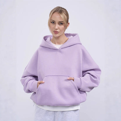 Damen Oversized Kapuzenpullover Lässiger Schnitt Mit Taschen Beige