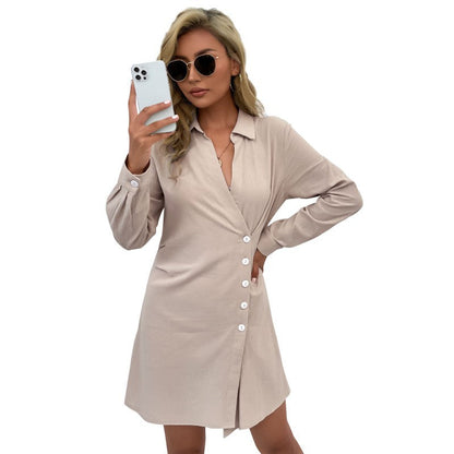 Damen Hemdblusenkleid Lässiger Schnitt Eveloria