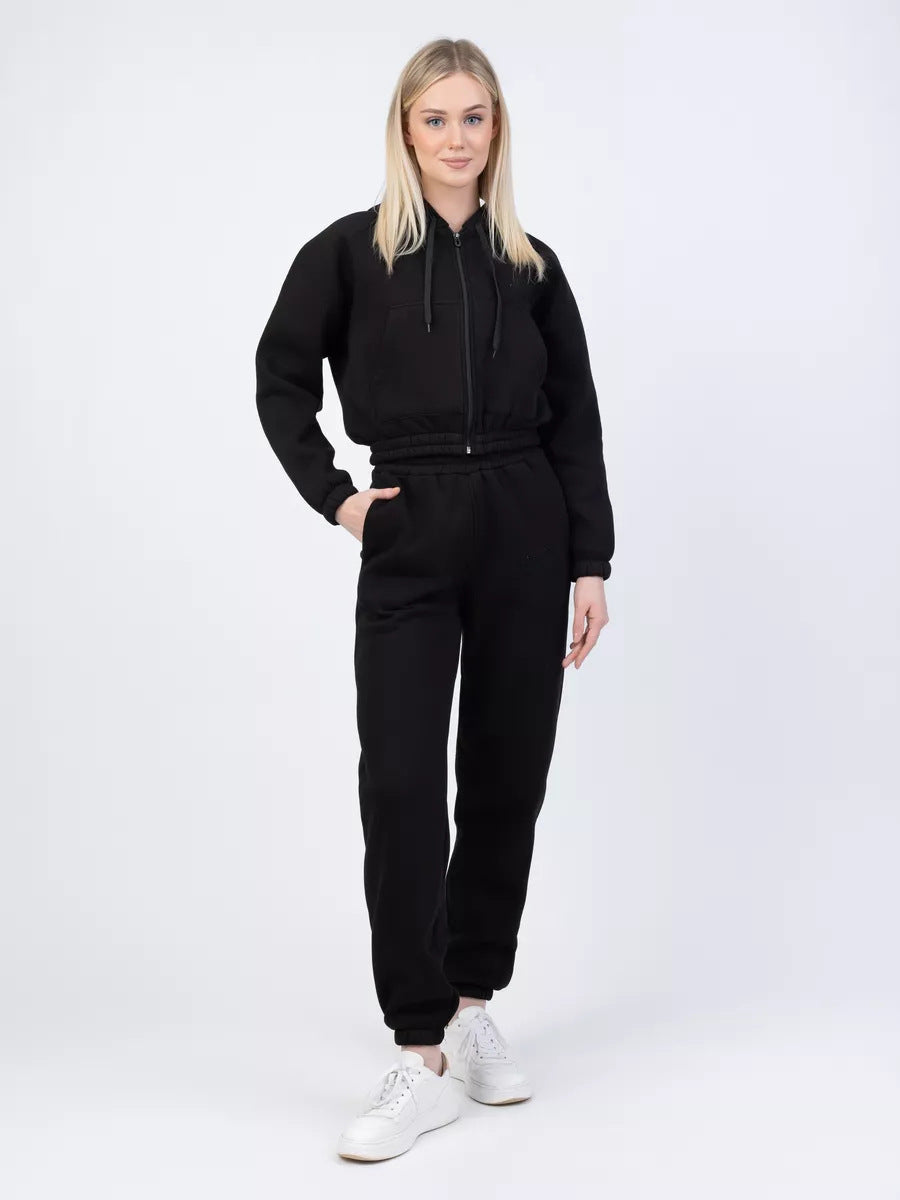 Damen Fleece-Set Jogginghose Pullover Elastisch Eveloria
