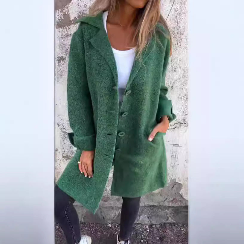 Damen Wolljacke Oversize Lang Eveloria