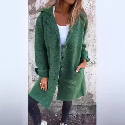 Damen Wolljacke Oversize Lang Eveloria