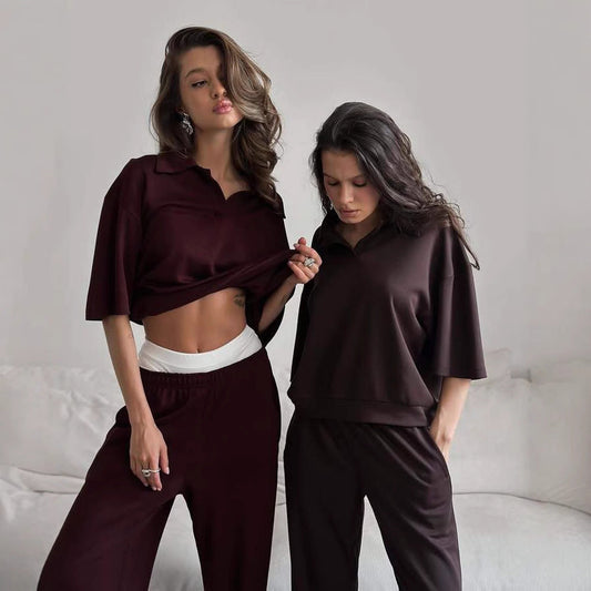 Damen Bluse Weit Schnitt Eleganter Kragen - Eveloria