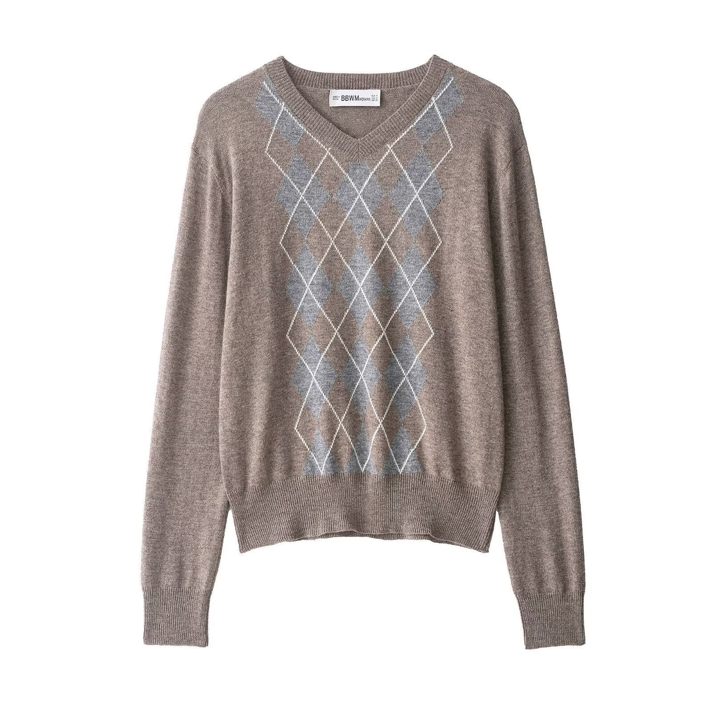 Damen Pullover Rautenmuster Eveloria - Eveloria