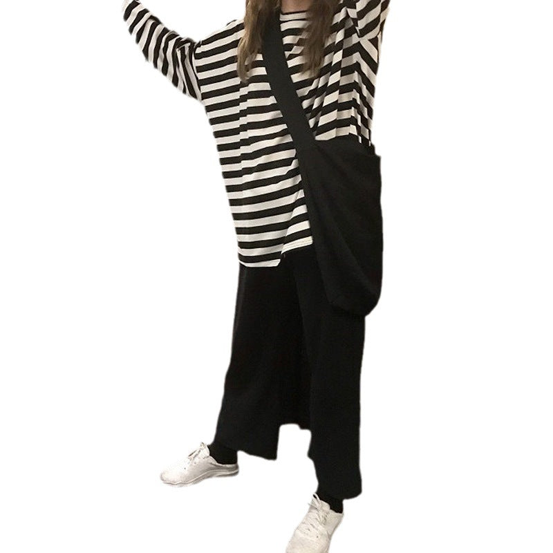 Damen Langarmshirt Gestreift Weite Passform