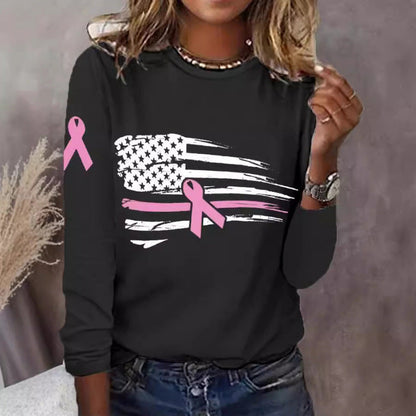 Damen T-Shirt Flaggen-Schleifen-Design Baumwolle Weiß - Eveloria
