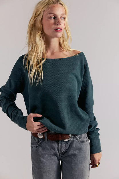 Damen Off-Shoulder Sweatshirt Eveloria Lässig