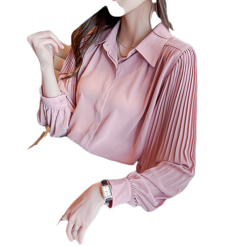Damen Bluse Rüschenärmel Feine Knöpfe Weiße Bluse