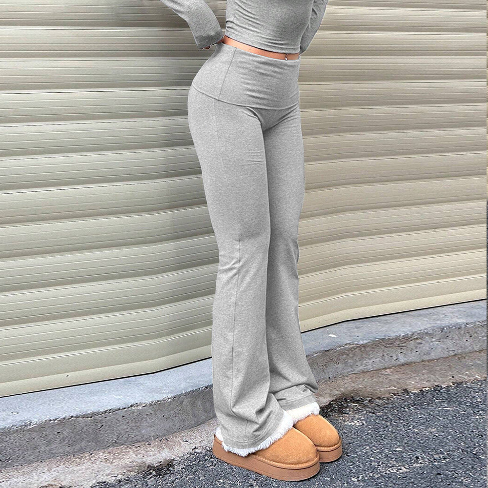 Damen Loungehose Flared-Look Weiches Futter Eveloria