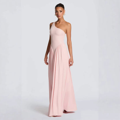 Damen Maxikleid Asymmetrisch Fließender Rock