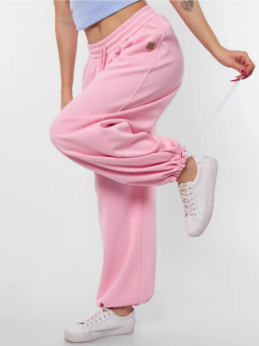 Damen Sweatpants Elastischer Bund Weites Bein
