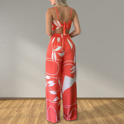 Damen Crop- Hosen Set Elegant Weite Hose Eveloria