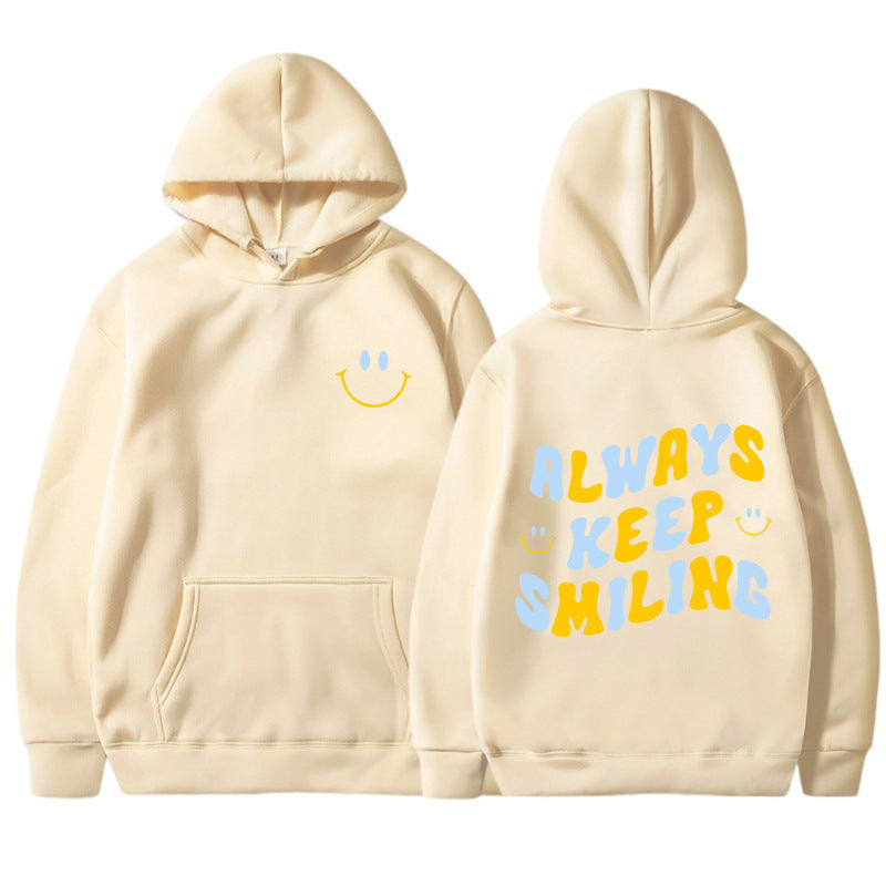 Damen Pullover Kapuze mit Kängurutaschen und Schriftzug