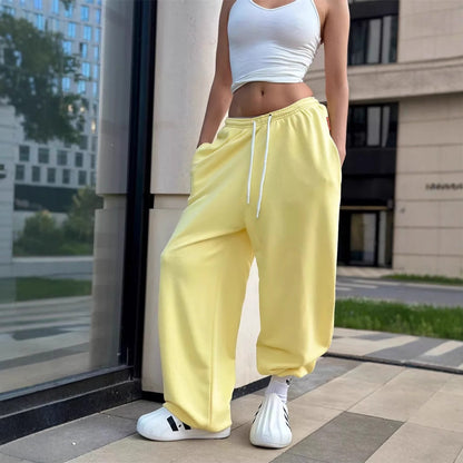 Damen Sweatpants Hochbund mit Taschen Bequem