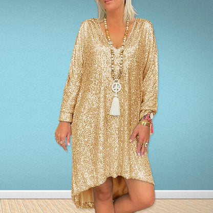 Damen Kaftan-Kleid Glitzernd Lässiger Schnitt Eveloria