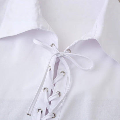 Damen Bluse mit Schnürdetails Dekorativ Eveloria