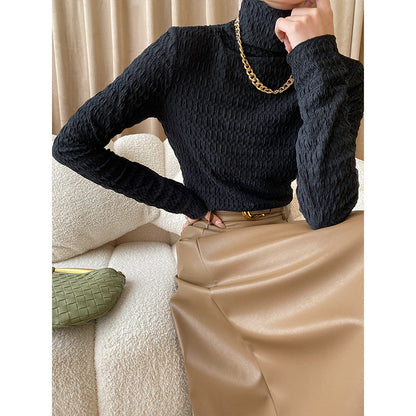 Damen Rollkragenpullover Strukturiertes Muster Eveloria