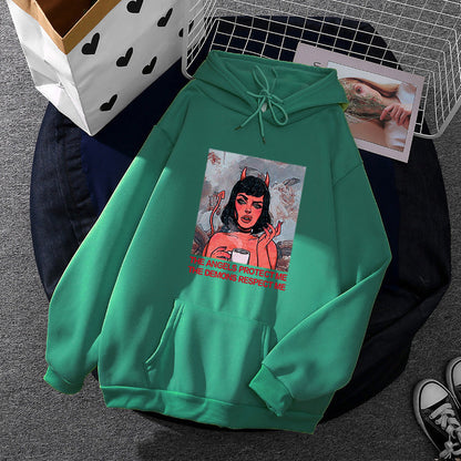 Damen Hoodie Grafikdruck Eveloria
