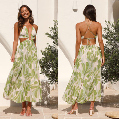 Damen Maxikleid Florales Design Luftig Eveloria