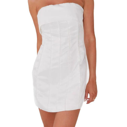Damen Cocktailkleid Schulterfrei Elegant Tailliert Eveloria
