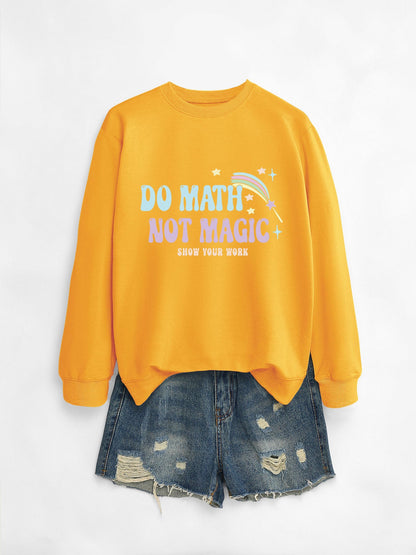 Damen Sweatshirt Mathematik-Motiv Grau Eveloria