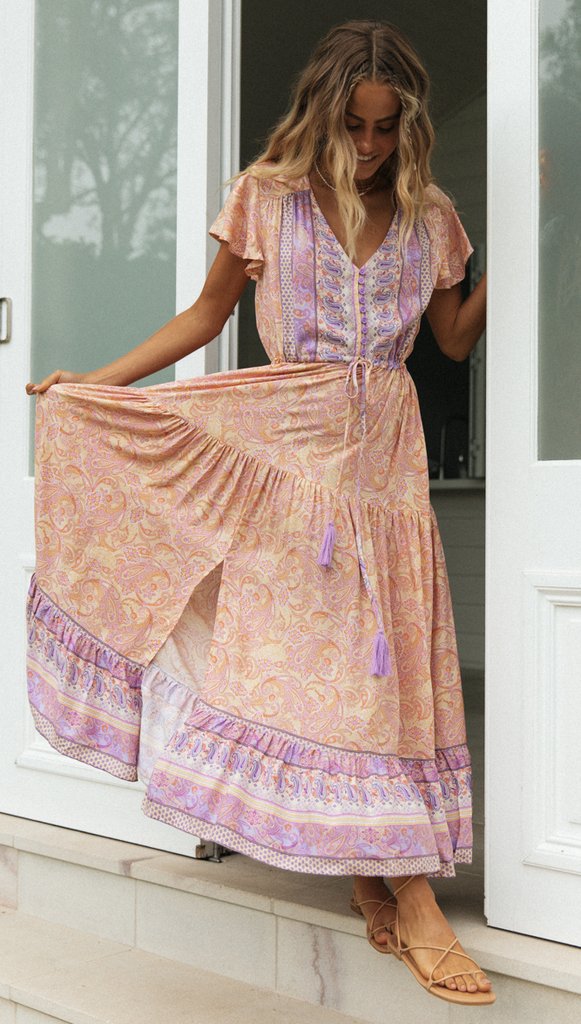 Damen Sommerkleid Luftig Elastisch Mit Volantärmeln
