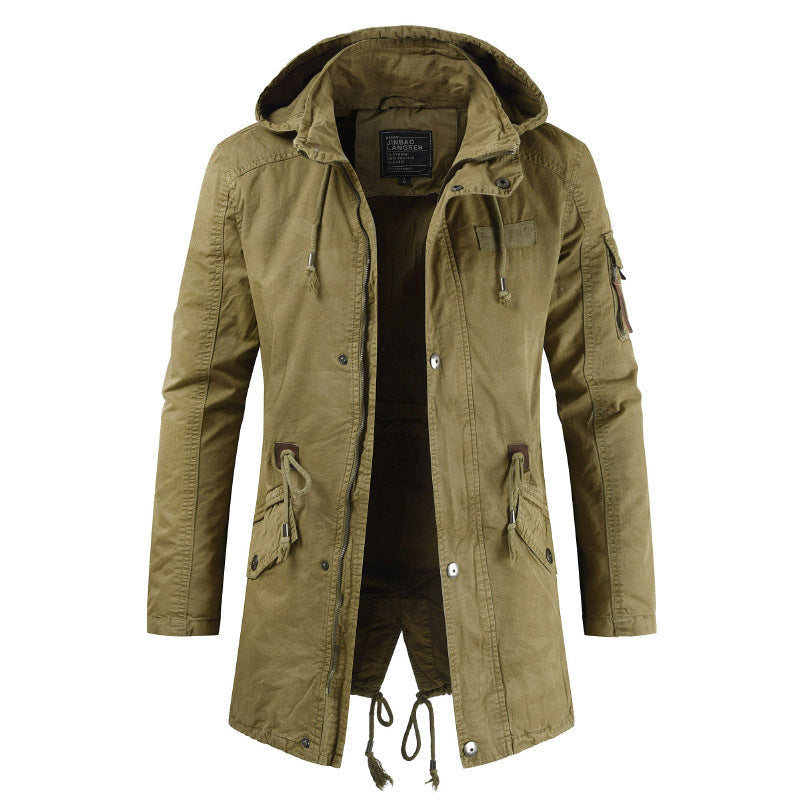 Herren Parkajacke Kapuze Taschen Funktionell Eveloria