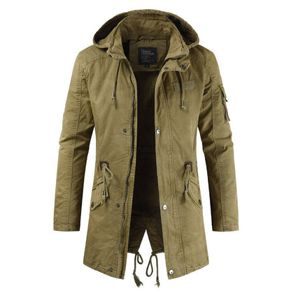 Herren Parkajacke Kapuze Taschen Funktionell Eveloria