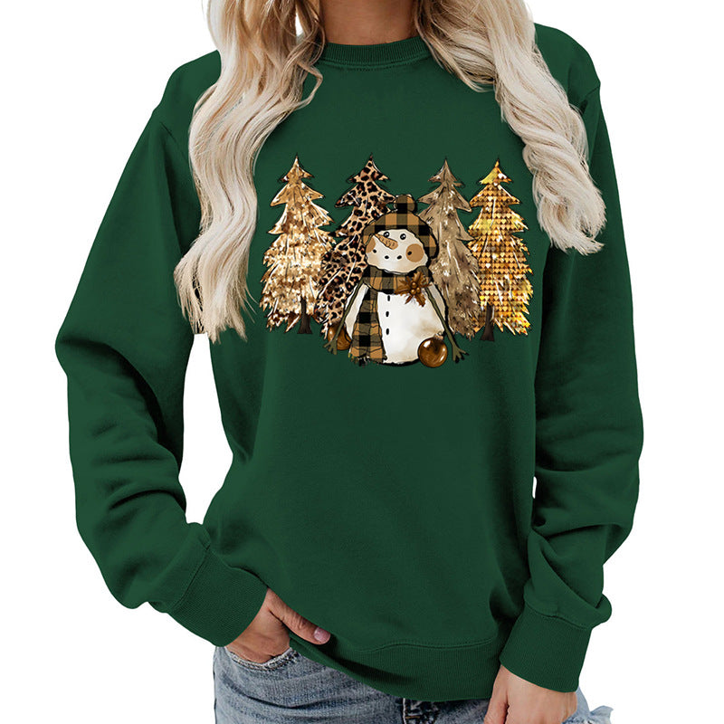 Damen Sweatshirt Schneemann-Design Weiches Innenfutter Eveloria