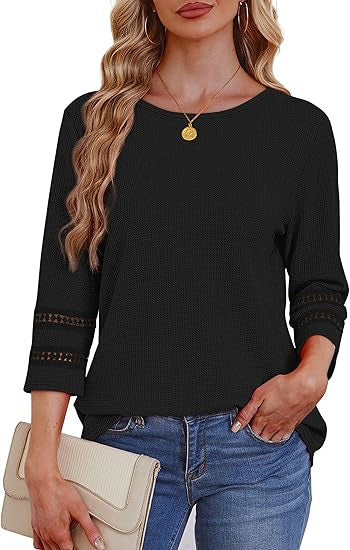 Damen Longsleeve-Oberteil Spitzen-Details Eveloria