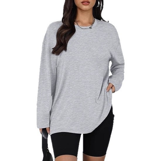 Damen Longsleeve T-Shirt mit Seitenschlitzen Eveloria