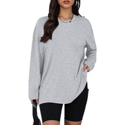 Damen Longsleeve T-Shirt mit Seitenschlitzen Eveloria