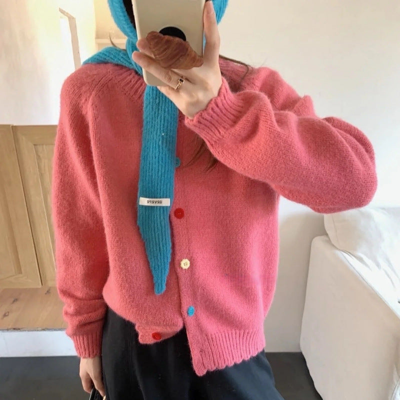 Damen Strickcardigan Bunt Lässig