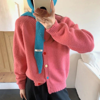 Damen Strickcardigan Bunt Lässig