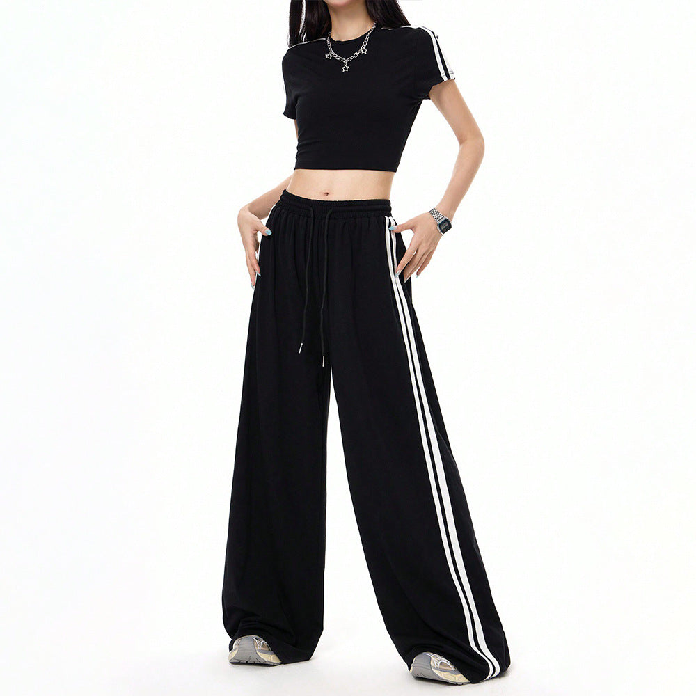 Damen Sportset Crop- und Hose mit Slip-Details