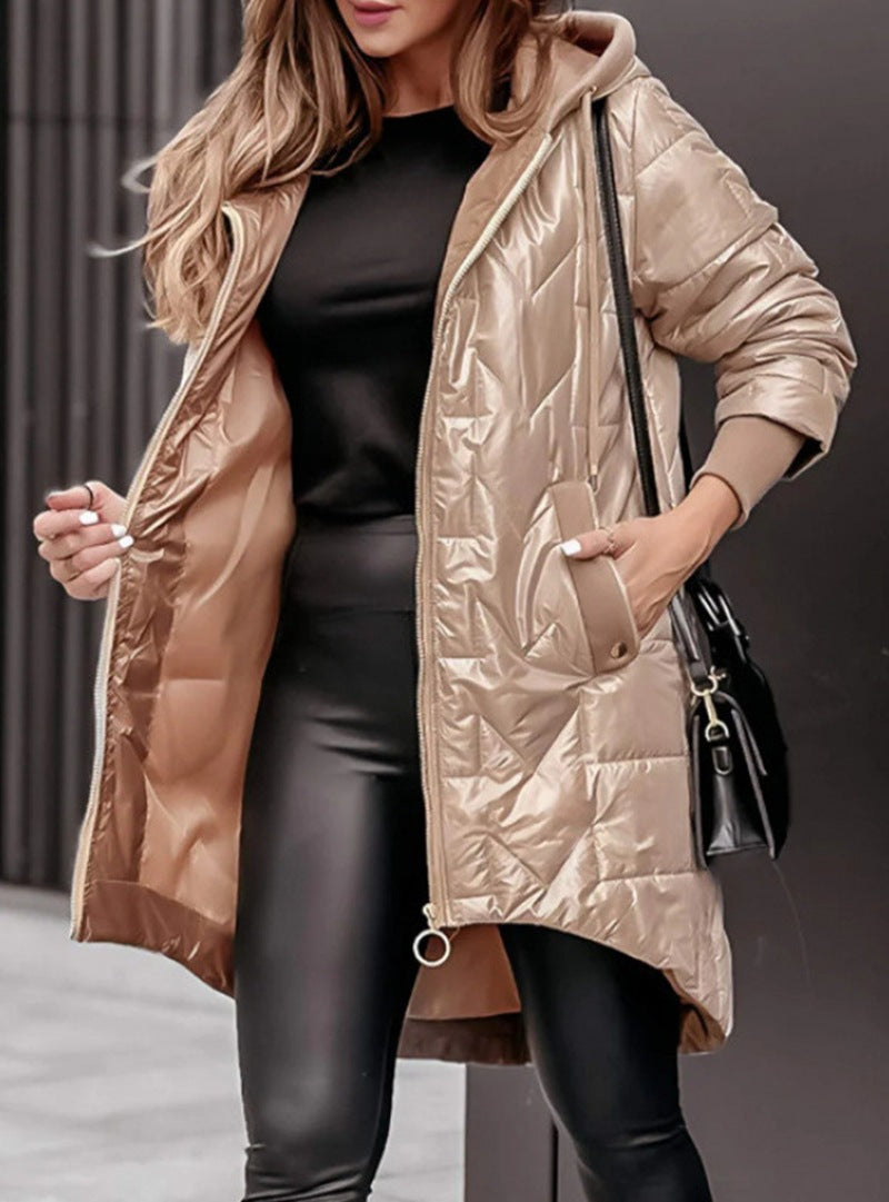 Damen Steppjacke Kapuze Lässig Eveloria