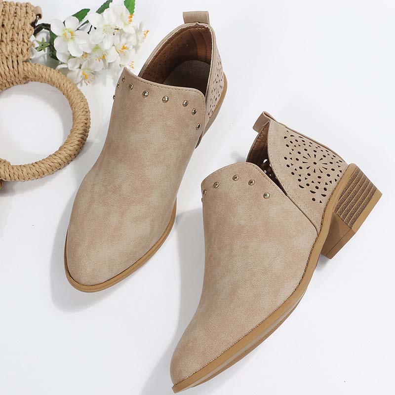 Eveloria Damen Zehen-Hohlstiefeletten Vintage Spitze
