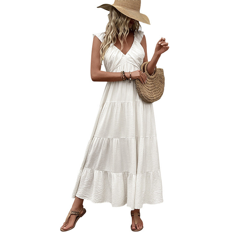 Damen Maxikleid Rüschendesign Schwingrock Eveloria