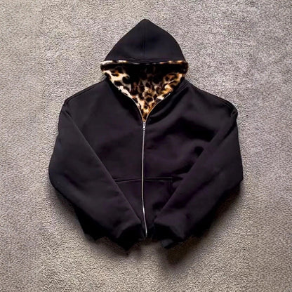Damen Kapuzenjacke Kuscheliges Fleece Innenfutter Anthrazit